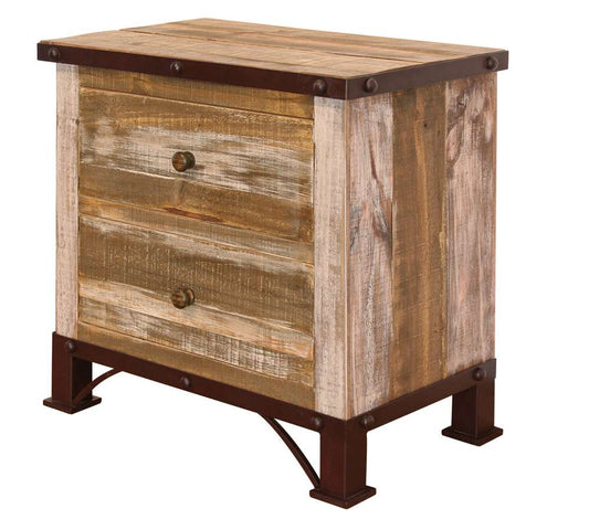 IFD - Antique Multicolor 2 Drawer Nightstand - IFD966NTST veiw 1