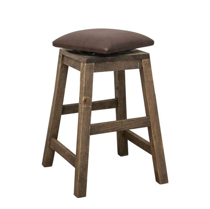 IFD - Antique Multicolor 24in Swivel Stool - with Faux Leather Seat - IFD9671STL24 veiw 1