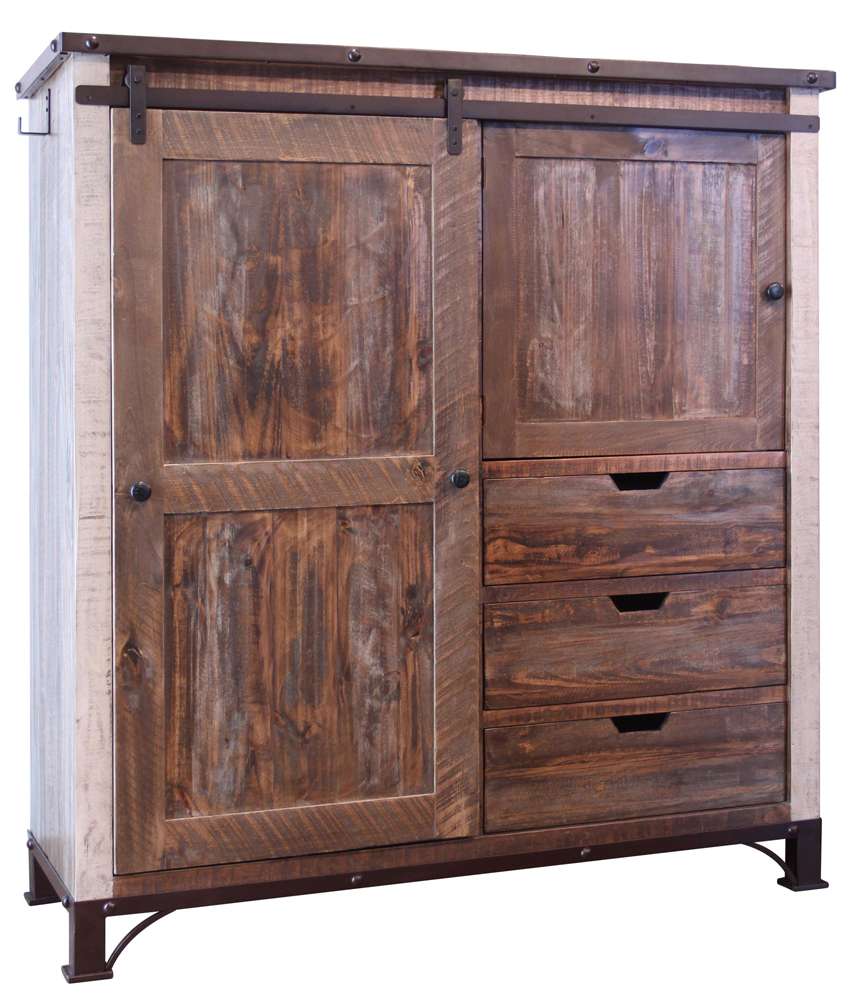 IFD - Antique Multicolor 3 Drawer, 1 Sliding Door, 1 Door  Gentlemans Chest - IFD966GTCH veiw 1