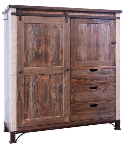 IFD - Antique Multicolor 3 Drawer, 1 Sliding Door, 1 Door  Gentlemans Chest - IFD966GTCH veiw 1