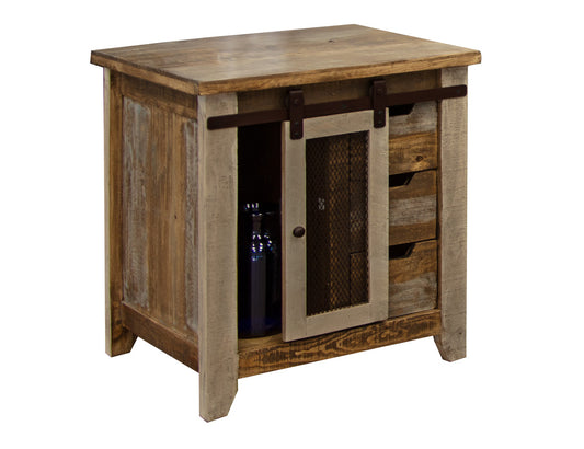 IFD - Antique Multicolor 3 Drawers, 1 Door End Table - IFD9661END view 1