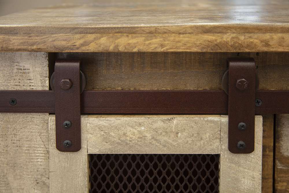 IFD - Antique Multicolor 3 Drawers, 1 Door End Table - IFD9661END veiw 4