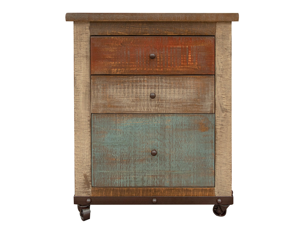 IFD - Antique Multicolor 3 Drawers File (Fits Letter & Legal Size) - IFD968FILE view 1
