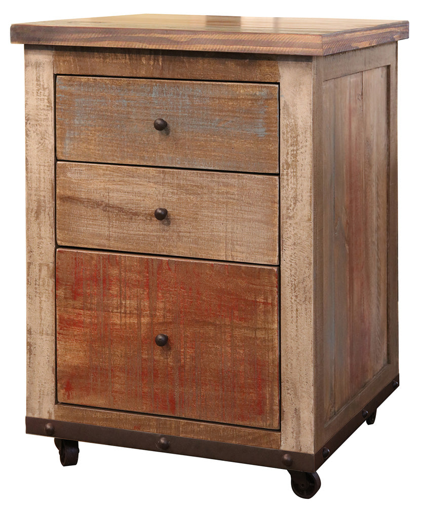 IFD - Antique Multicolor 3 Drawers File (Fits Letter & Legal Size) - IFD968FILE view 3