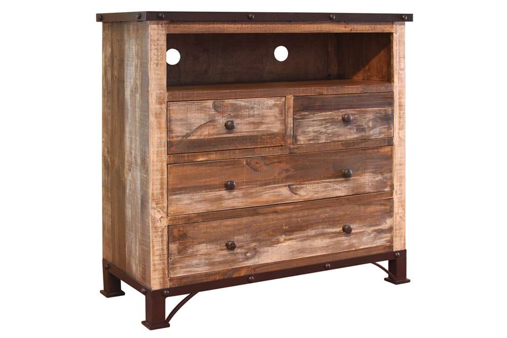 IFD - Antique Multicolor 4 Drawer Media Chest - IFD966CHEST-TV veiw 1