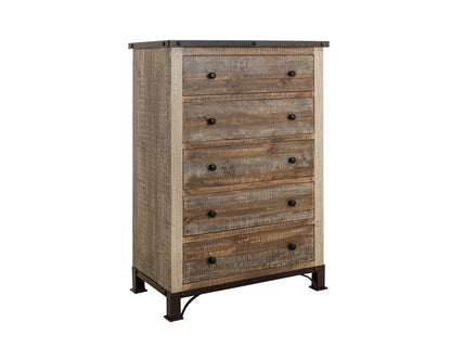 IFD - Antique Multicolor 5 Drawer Chest - IFD966CHEST view 1