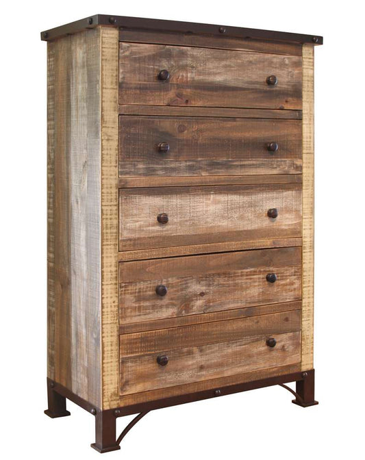 IFD - Antique Multicolor 5 Drawer Chest - IFD966CHEST veiw 1