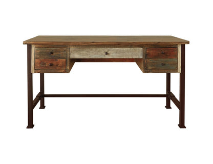 IFD - Antique Multicolor 5 Drawers Desk - IFD967DESK view 1