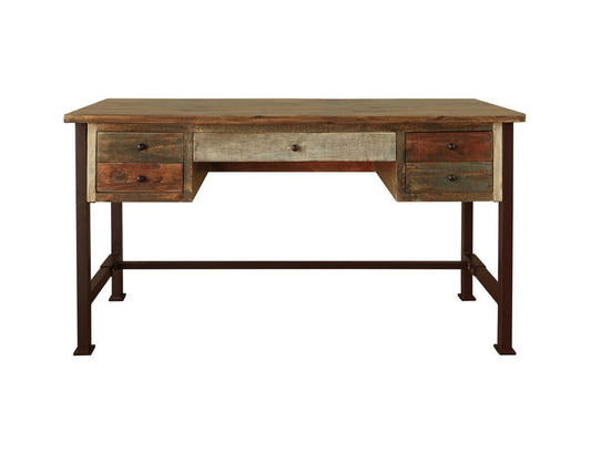 IFD - Antique Multicolor 5 Drawers Desk - IFD967DESK view 1