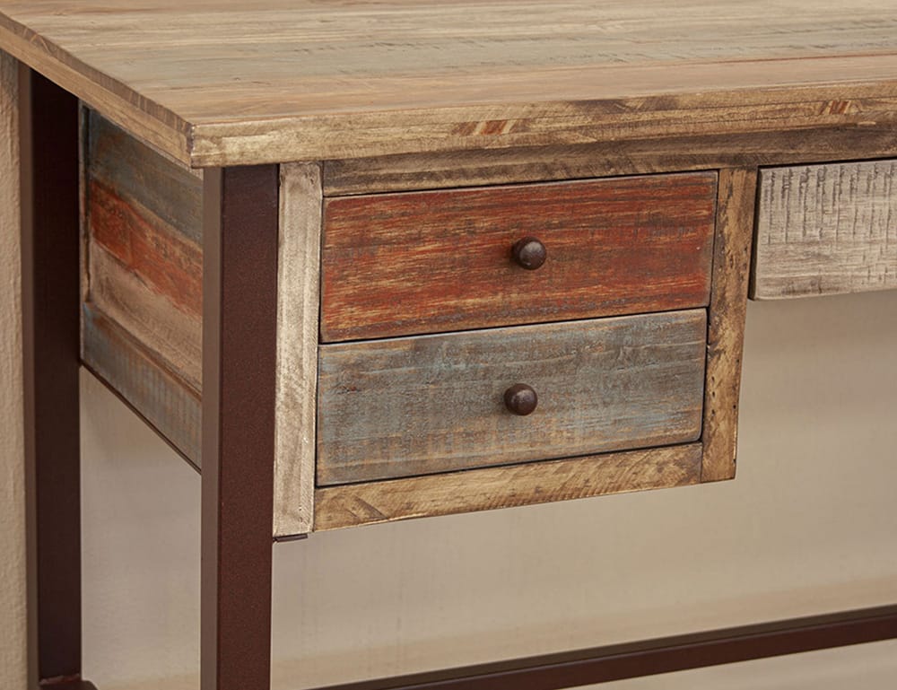 IFD - Antique Multicolor 5 Drawers Desk - IFD967DESK view 3