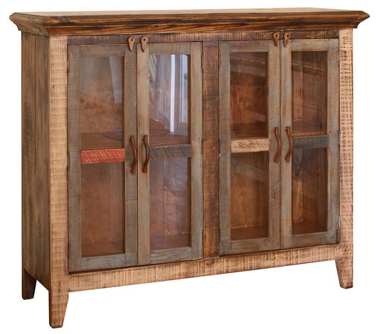 IFD - Antique Multicolor 50in Console w/4 Glass Doors, Multi-Color Finish - IFD967CONS-MC veiw 1