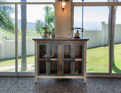 IFD - Antique Multicolor 50in Console w/4 Glass Doors, Multi-Color Finish - IFD967CONS-MC view 3