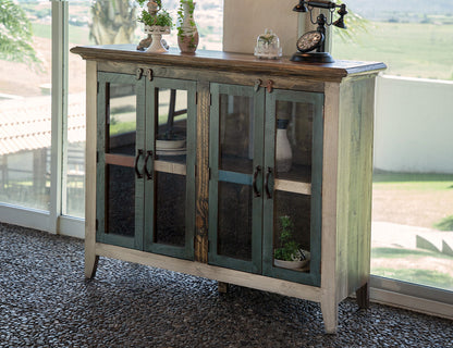 IFD - Antique Multicolor 50in Console w/4 Glass Doors, Multi-Color Finish - IFD967CONS-MC view 4