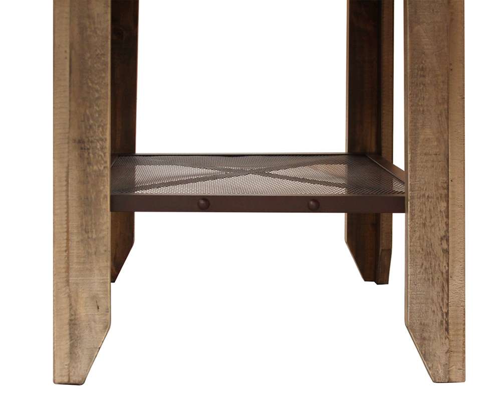 IFD - Antique Multicolor 52inCounter Height,Solid Wood w/iron Mesh Shelf - IFD967COUNT-MC veiw 3