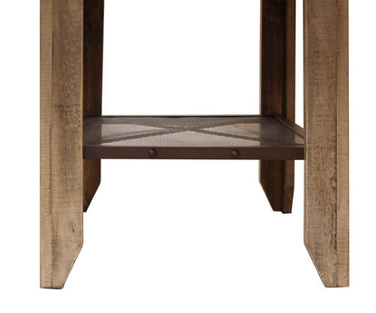 IFD - Antique Multicolor 52inCounter Height,Solid Wood w/iron Mesh Shelf - IFD967COUNT-MC veiw 3