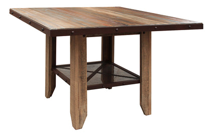 IFD - Antique Multicolor 52inCounter Height,Solid Wood w/iron Mesh Shelf - IFD967COUNT-MC view 1