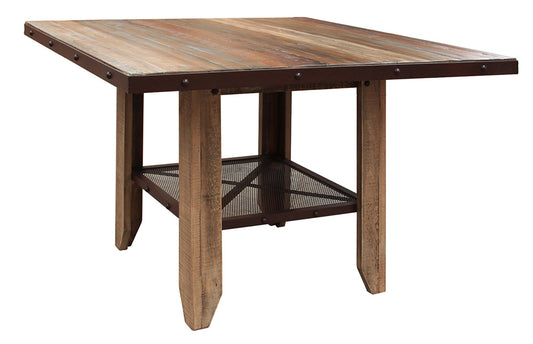 IFD - Antique Multicolor 52inCounter Height,Solid Wood w/iron Mesh Shelf - IFD967COUNT-MC view 1