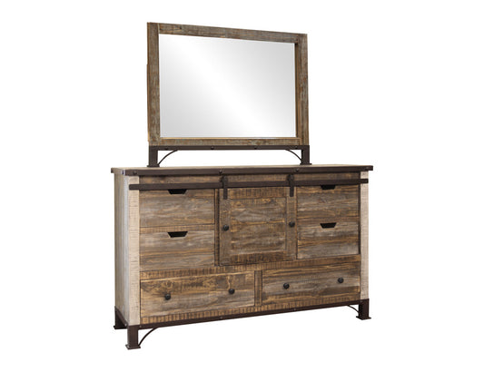 IFD - Antique Multicolor 6 Drawer, 1 Sliding Door, Dresser - IFD969DSR view 2
