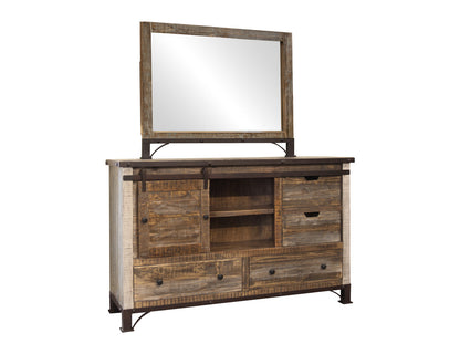 IFD - Antique Multicolor 6 Drawer, 1 Sliding Door, Dresser - IFD969DSR view 3