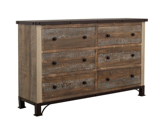 IFD - Antique Multicolor 6 Drawer Dresser - IFD966DSR view 1
