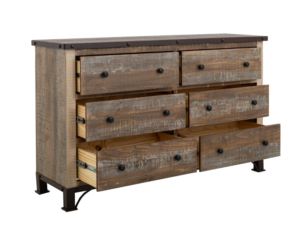 IFD - Antique Multicolor 6 Drawer Dresser - IFD966DSR view 3