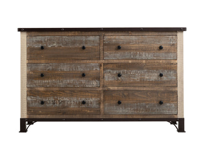 IFD - Antique Multicolor 6 Drawer Dresser - IFD966DSR view 4