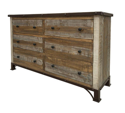 IFD - Antique Multicolor 6 Drawer Dresser - IFD966DSR veiw 1