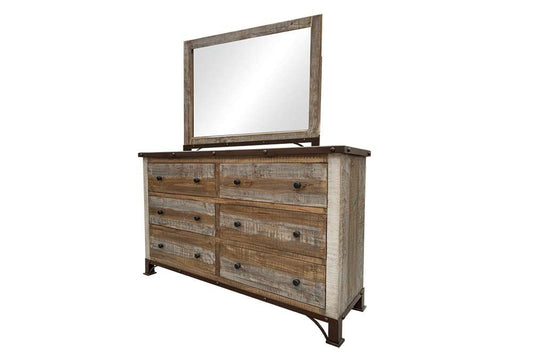 IFD - Antique Multicolor 6 Drawer Dresser - IFD966DSR veiw 2