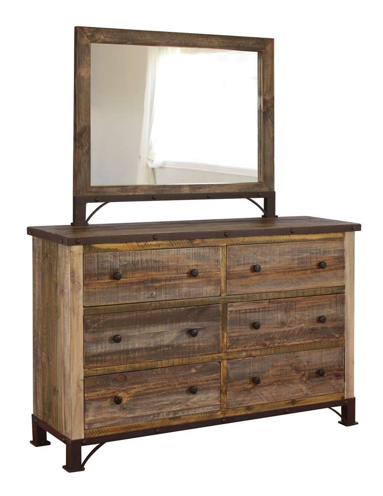 IFD - Antique Multicolor 6 Drawer Dresser - IFD966DSR veiw 3