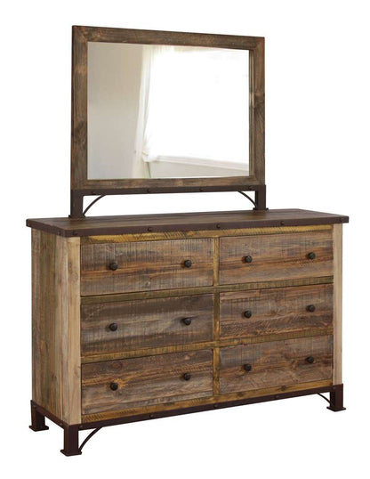 IFD - Antique Multicolor 6 Drawer Dresser - IFD966DSR veiw 3