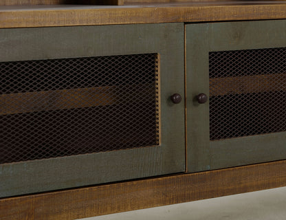 IFD - Antique Multicolor 62inTV Stand w/3 drawers & 2 Iron Mesh Doors - IFD967STAND view 6