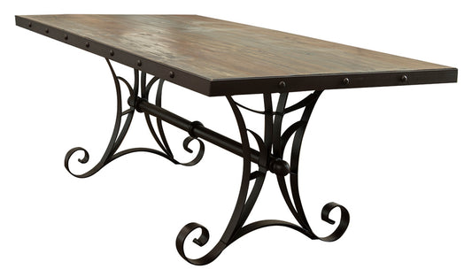 IFD - Antique Multicolor 79 Dining Table w/Iron Base - IFD962TABLE-MC view 1