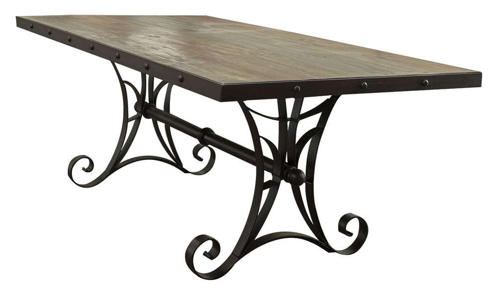 IFD - Antique Multicolor 79 Dining Table w/Iron Base - IFD962TABLE-MC veiw 1