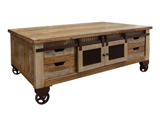 IFD - Antique Multicolor 8 Drawers, 4 Doors Cocktail Table - IFD9661CKT view 1