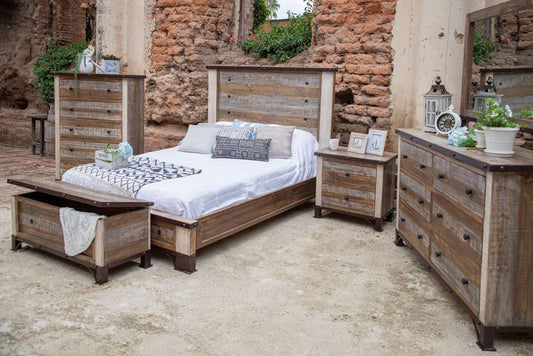 IFD - Antique Multicolor Bedroom Storage Trunk - IFD966TRNK veiw 2