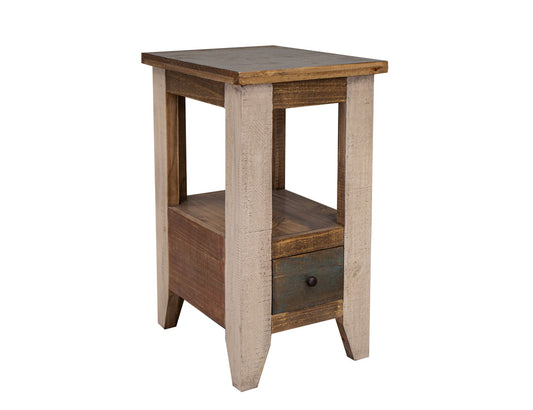 IFD - Antique Multicolor Chair Side Table w/1 Drawer - IFD965CST view 2