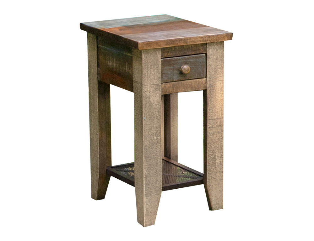 IFD - Antique Multicolor Chair Side Table w/1 Drawer - IFD968CST view 1
