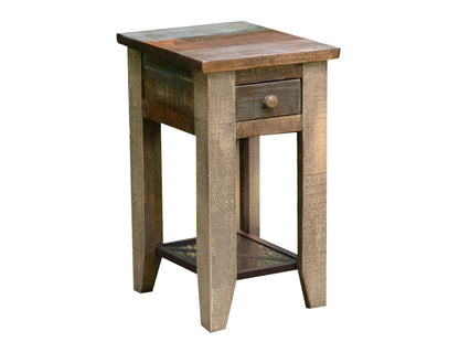 IFD - Antique Multicolor Chair Side Table w/1 Drawer - IFD968CST view 1