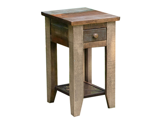 IFD - Antique Multicolor Chair Side Table w/1 Drawer - IFD968CST view 1