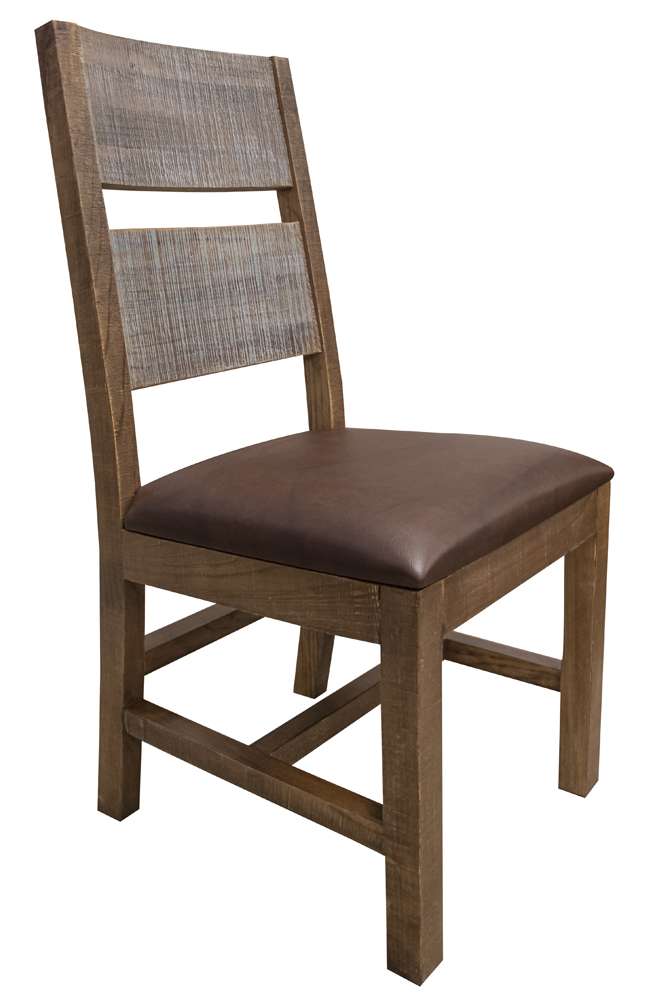 IFD - Antique Multicolor Chair w/ Solid Wood - Faux Leather Seat -Multicolor Finish (Set of 2) - IFD9671CHR veiw 1