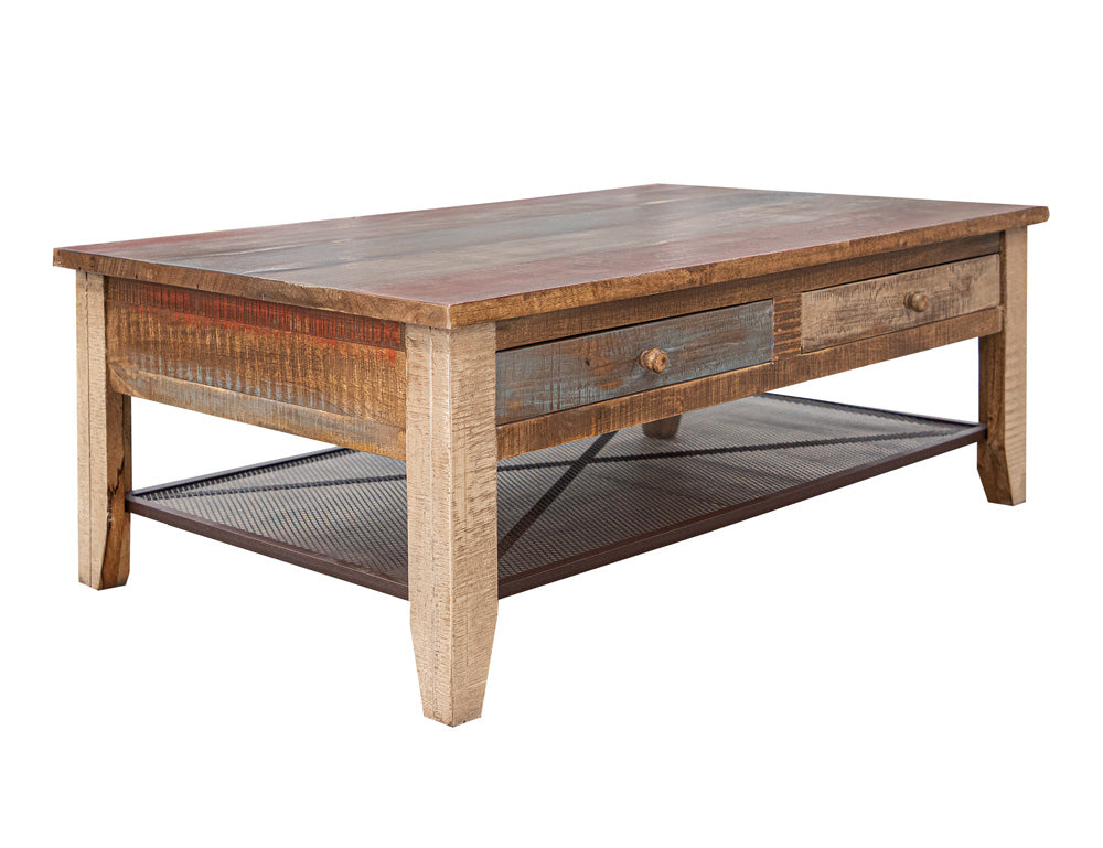 IFD - Antique Multicolor Cocktail Table w/4 Drawers - IFD968CKTL view 1