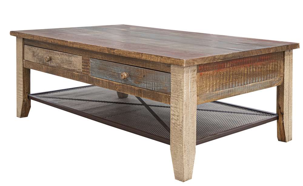 IFD - Antique Multicolor Cocktail Table w/4 Drawers - IFD968CKTL veiw 1