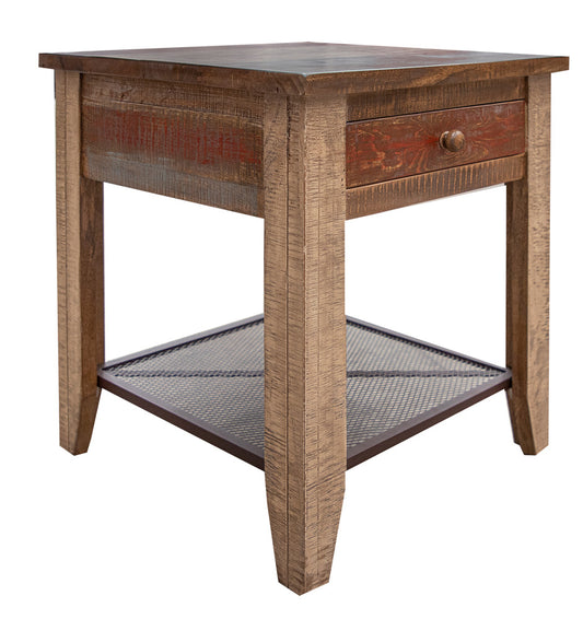 IFD - Antique Multicolor End Table w/1 Drawer - IFD968END view 1
