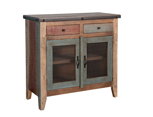 IFD - Antique Multicolor Multicolor Server 2 Drawers, 2 Mesh Doors - IFD967SERV view 1