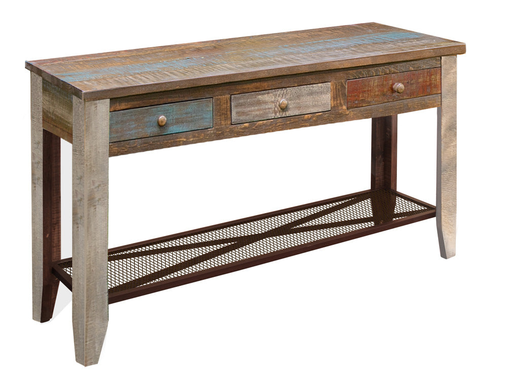 IFD - Antique Multicolor Sofa Table w/3 Drawers - IFD968SOFA view 1
