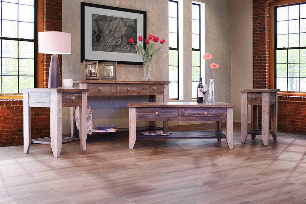 IFD - Antique Multicolor Sofa Table w/3 Drawers - IFD968SOFA view 3