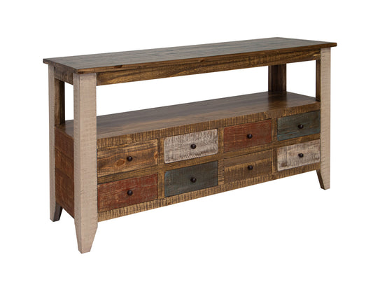 IFD - Antique Multicolor Sofa Table w/8 Drawers - IFD965SOFA view 1