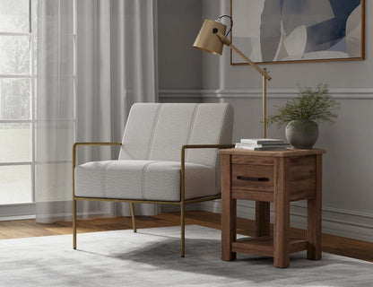 IFD  - Aragon  - Wooden Frame & Metal Base, Armchair  - Beige/Gold  - IUP611-ACH-101 view 5