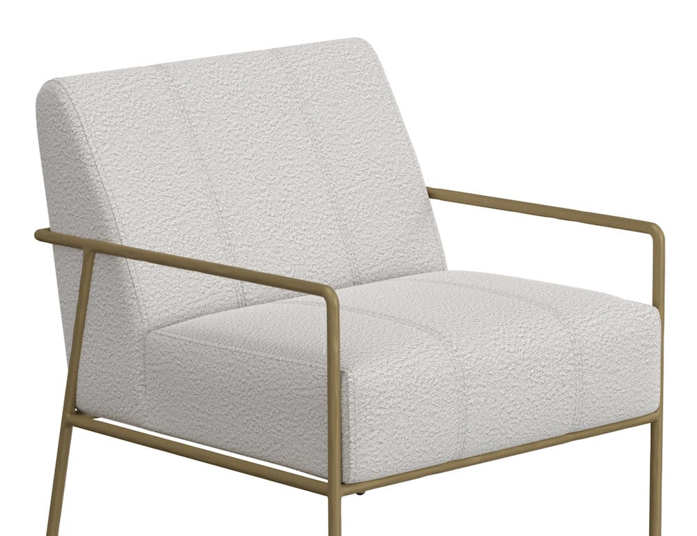 IFD  - Aragon  - Wooden Frame & Metal Base, Armchair  - Beige/Gold  - IUP611-ACH-101 view 6