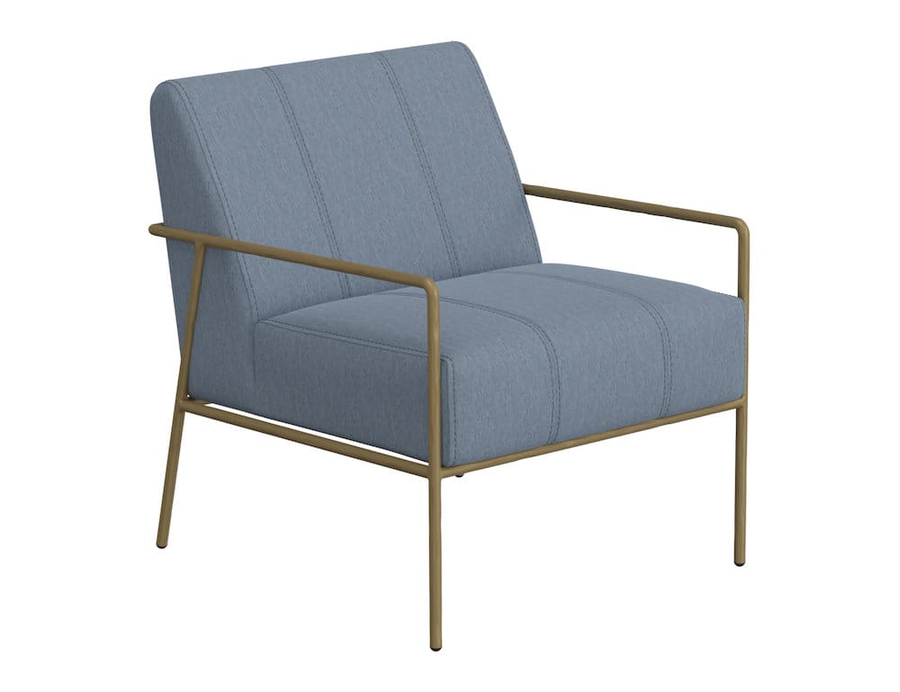IFD  - Aragon  - Wooden Frame & Metal Base, Armchair  - Blue/Gold  - IUP611-ACH-190 view 1